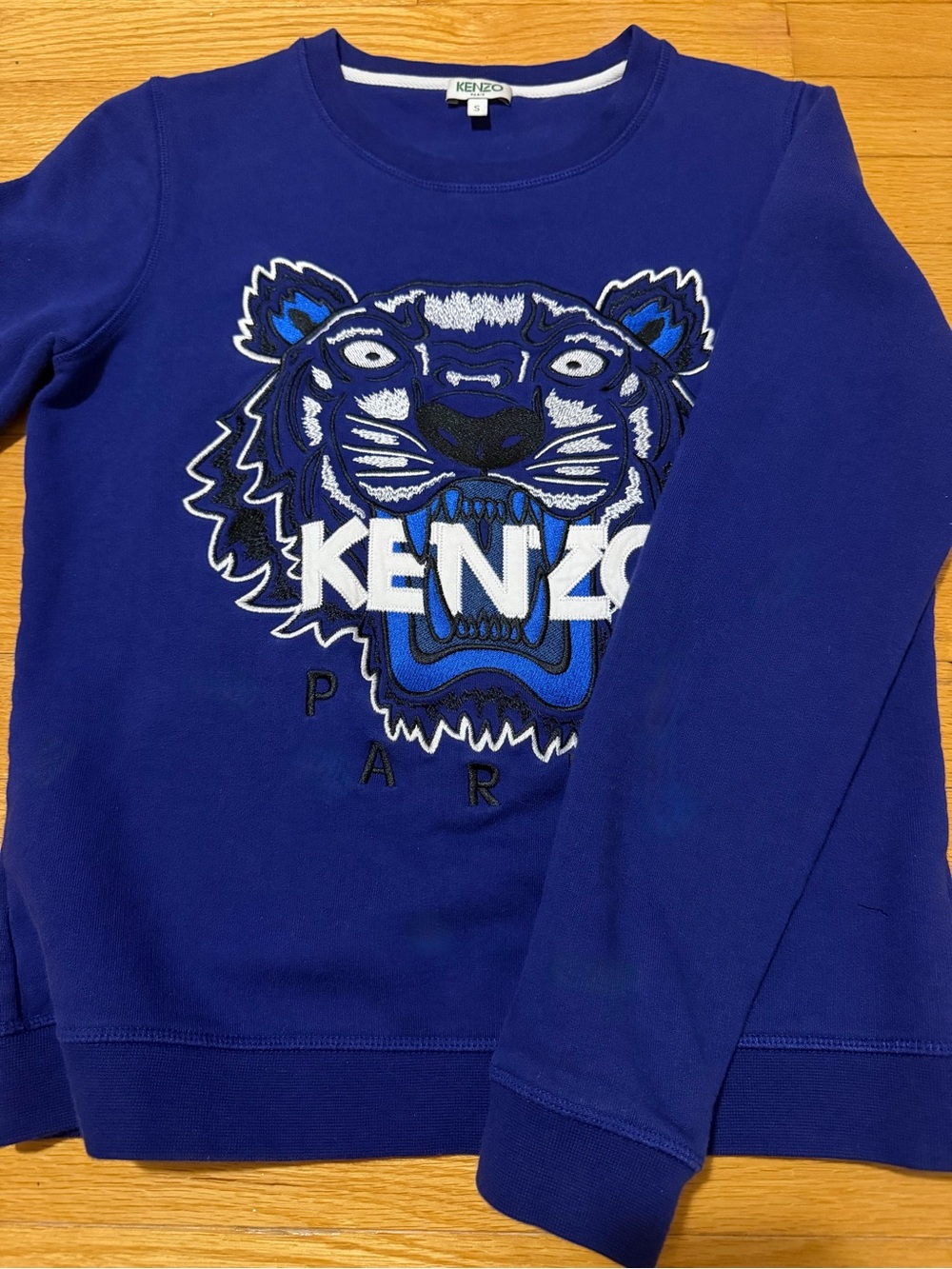 Kenzo Women Blue Tiger Logo Sweatshirt